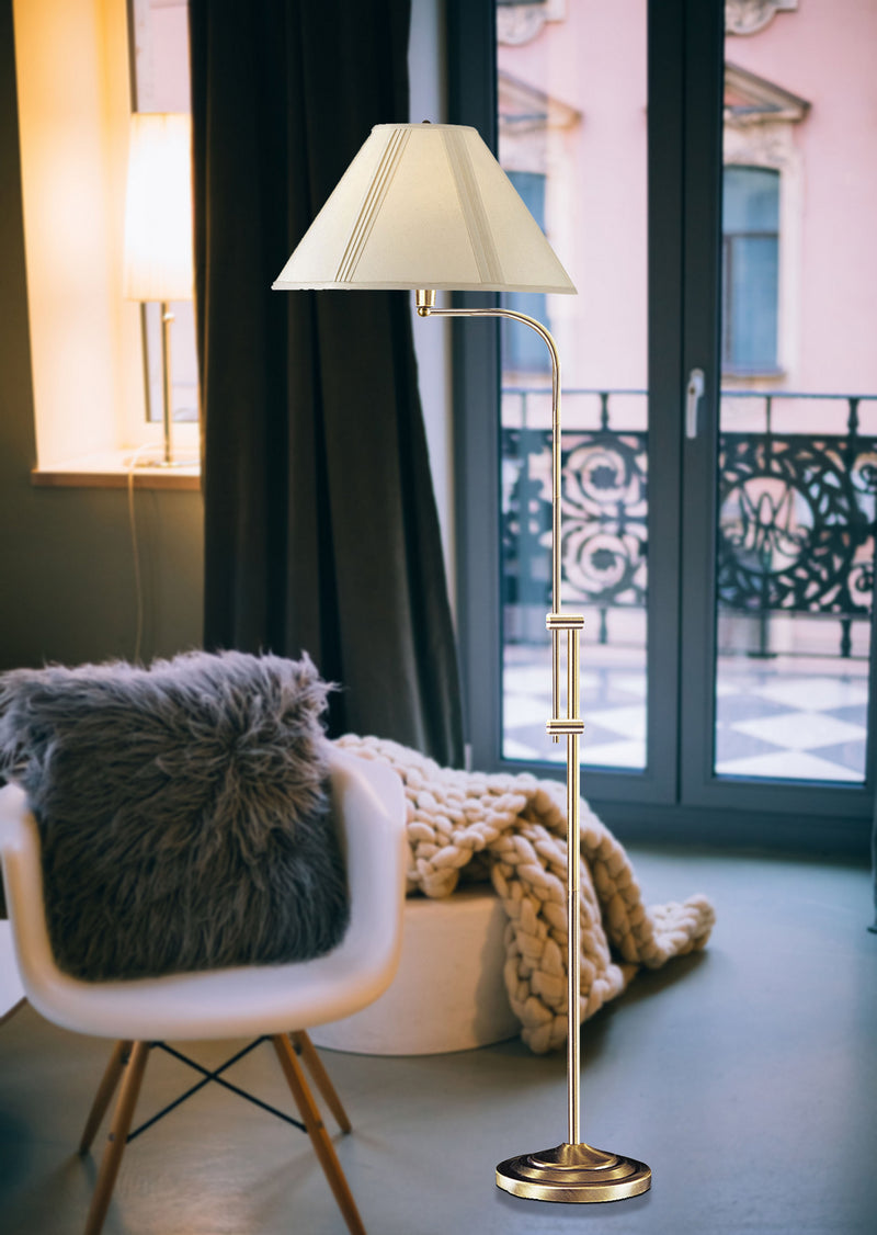 Cal Lighting BO-216-AB One Light Floor Lamp, Antique Brass