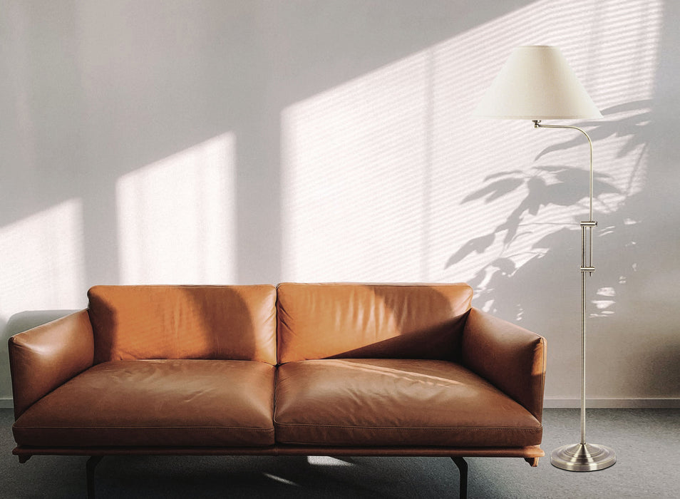 Cal Lighting BO-216-BS One Light Floor Lamp, Brushed Steel
