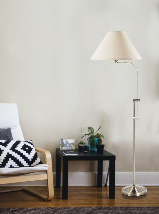 Cal Lighting BO-216-BS One Light Floor Lamp, Brushed Steel