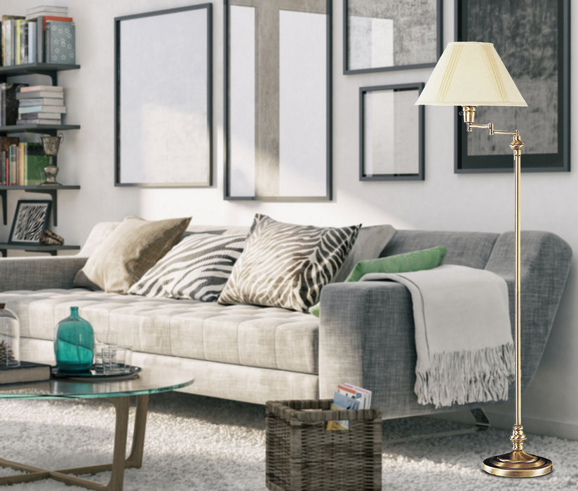 Cal Lighting BO-314-AB One Light Floor Lamp, Antique Brass