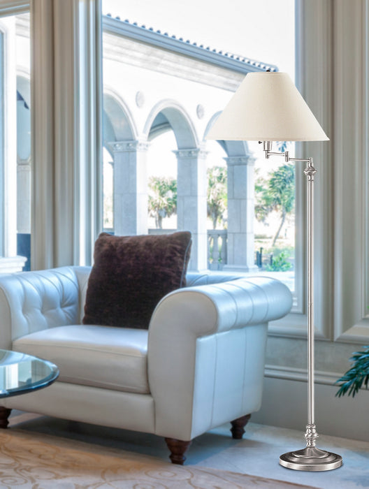 Cal Lighting BO-314-BS One Light Floor Lamp, Brushed Steel