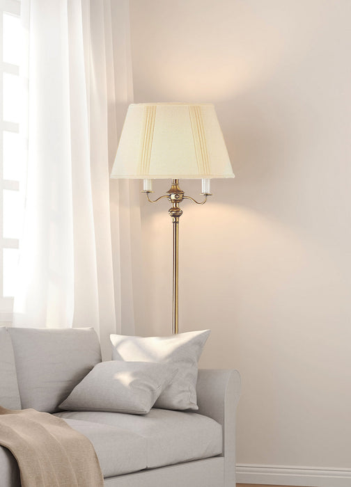 Cal Lighting BO-315-AB Four Light Floor Lamp, Antique Brass
