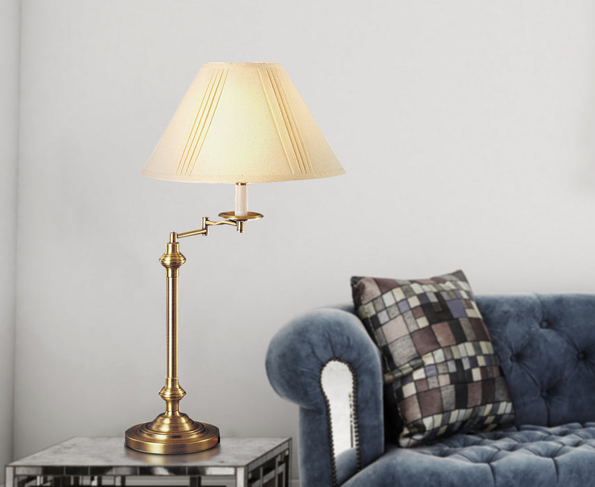 Cal Lighting BO-342-AB One Light Table Lamp, Antique Brass