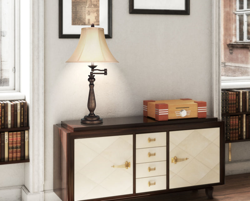 Cal Lighting BO-581TB One Light Table Lamp, Antique Rust