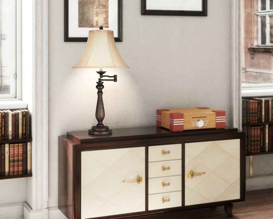 Cal Lighting BO-581TB One Light Table Lamp, Antique Rust