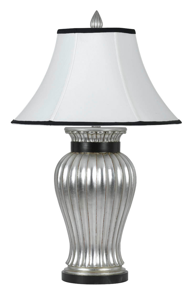 Cal Lighting BO-845 One Light Table Lamp, Antiqued Silver