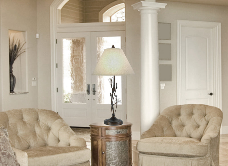 Cal Lighting BO-961TB One Light Table Lamp, Rust