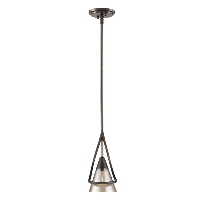 Golden 1648-M1L BUS One Light Mini Pendant, Burnt Sienna