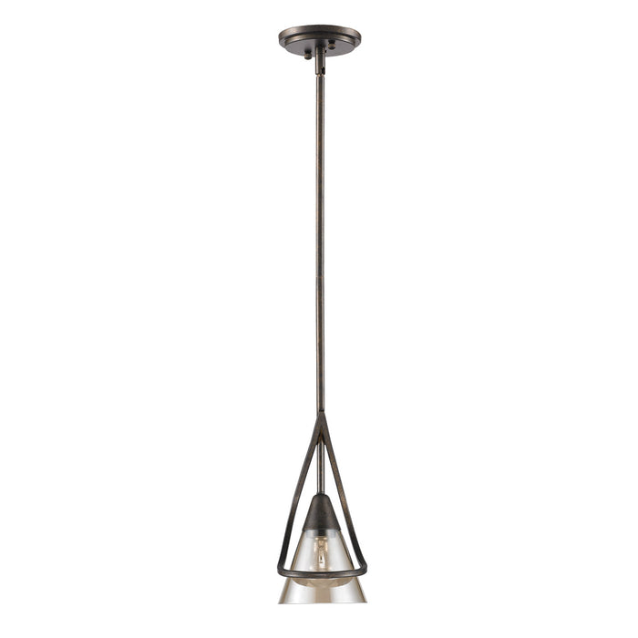Golden 1648-M1L BUS One Light Mini Pendant, Burnt Sienna