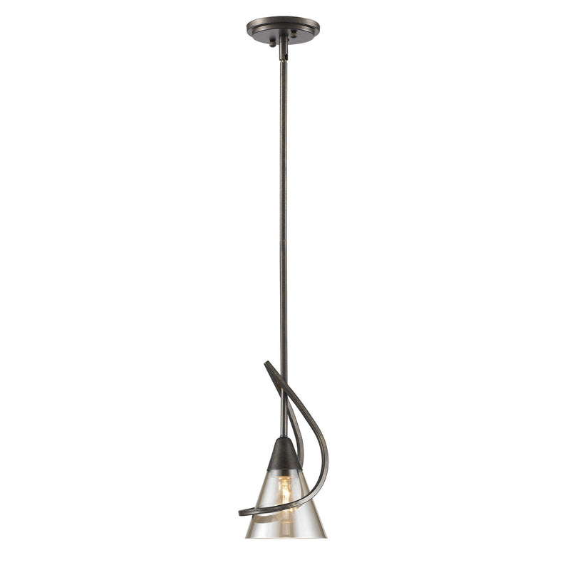 Golden 1648-M1L BUS One Light Mini Pendant, Burnt Sienna