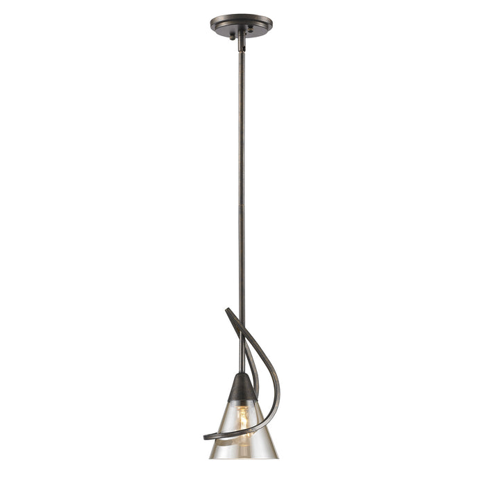 Golden 1648-M1L BUS One Light Mini Pendant, Burnt Sienna