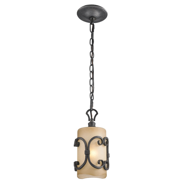 Golden 1821-M1L BI One Light Mini Pendant, Black Iron