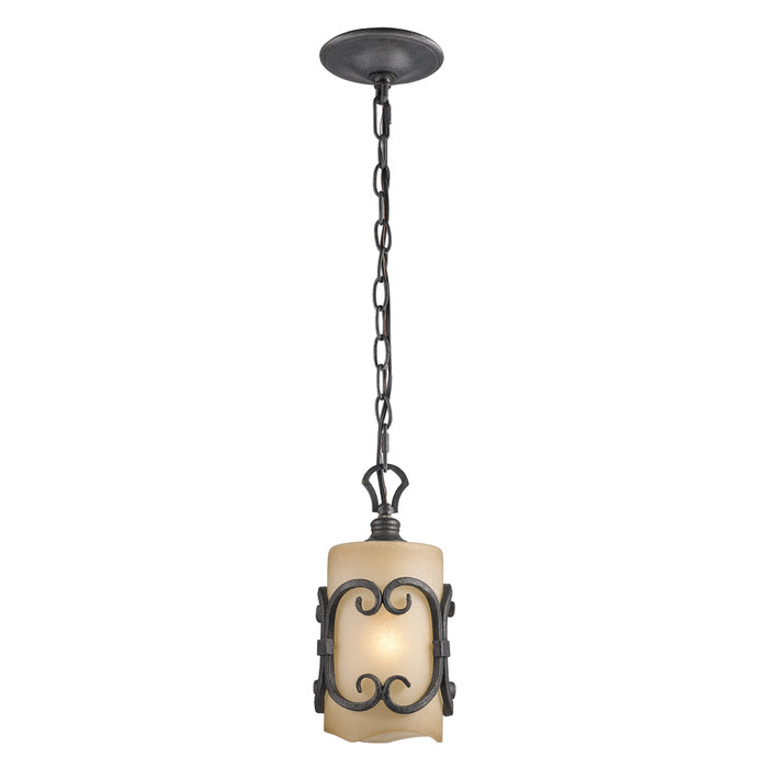 Golden 1821-M1L BI One Light Mini Pendant, Black Iron
