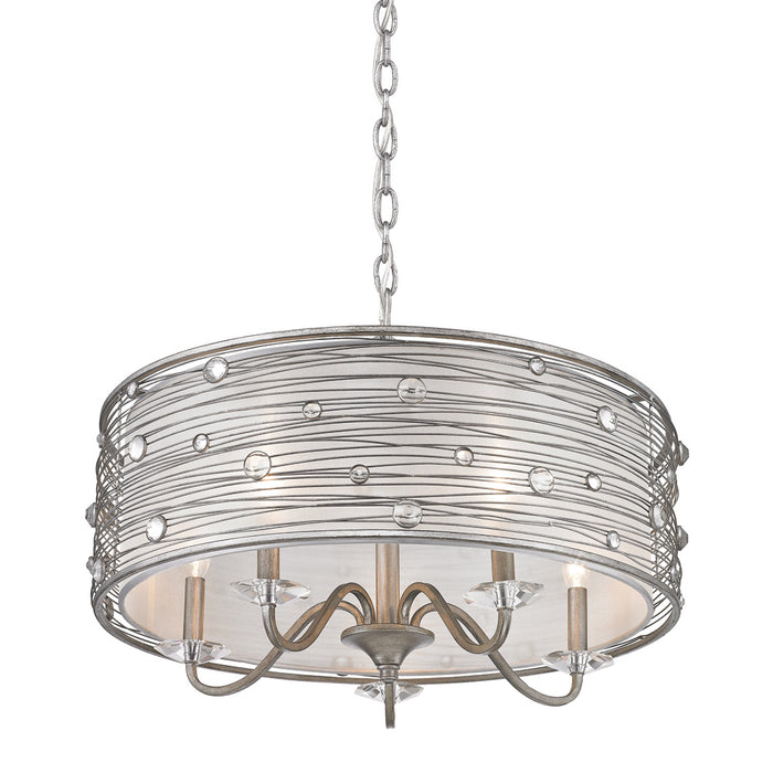 Golden 1993-5 PS Five Light Chandelier, Peruvian Silver
