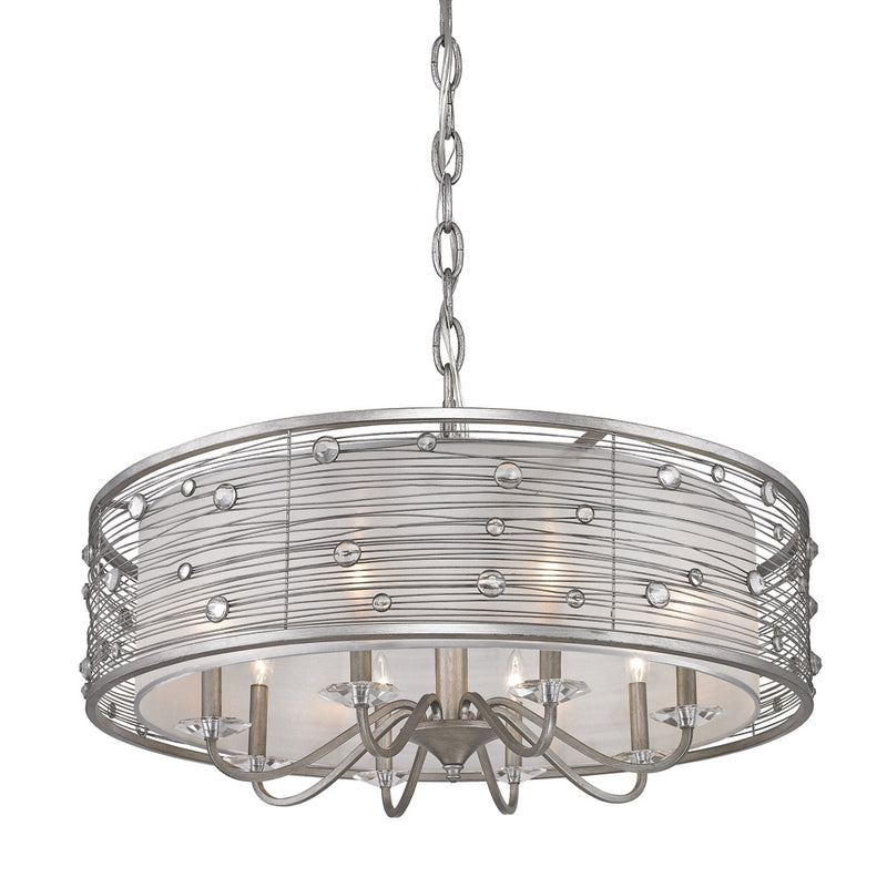Golden 1993-8 PS Eight Light Chandelier, Peruvian Silver