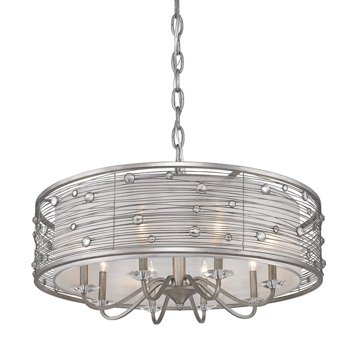 Golden 1993-8 PS Eight Light Chandelier, Peruvian Silver