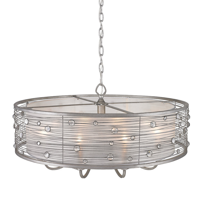 Golden 1993-8 PS Eight Light Chandelier, Peruvian Silver