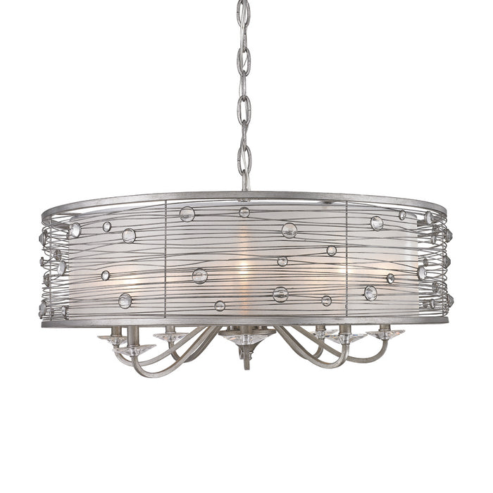 Golden 1993-8 PS Eight Light Chandelier, Peruvian Silver