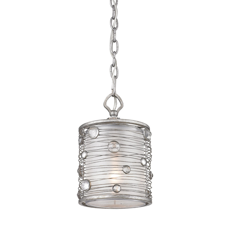 Golden 1993-M1L PS One Light Mini Pendant, Peruvian Silver