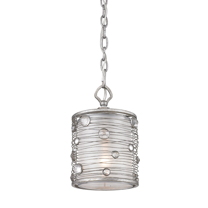 Golden 1993-M1L PS One Light Mini Pendant, Peruvian Silver