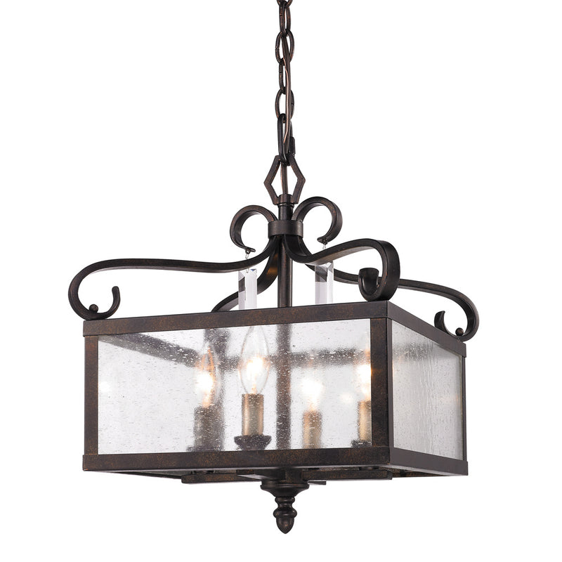 Golden 2049-SF FB Four Light Semi-Flush Mount, Fired Bronze