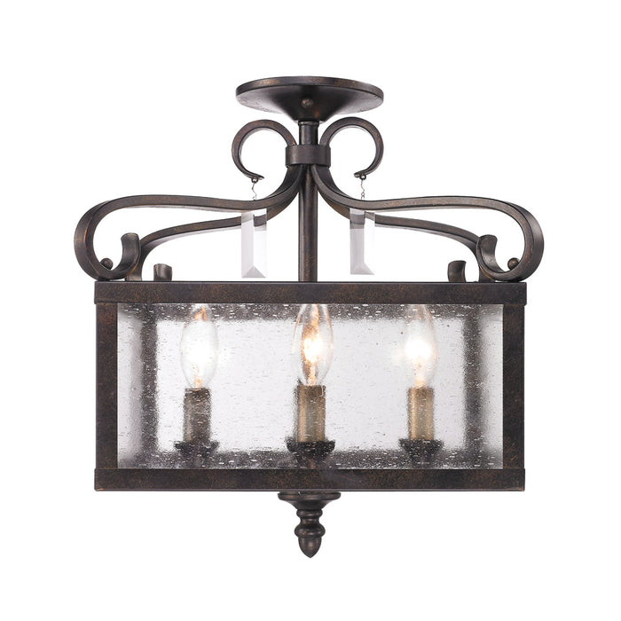 Golden 2049-SF FB Four Light Semi-Flush Mount, Fired Bronze
