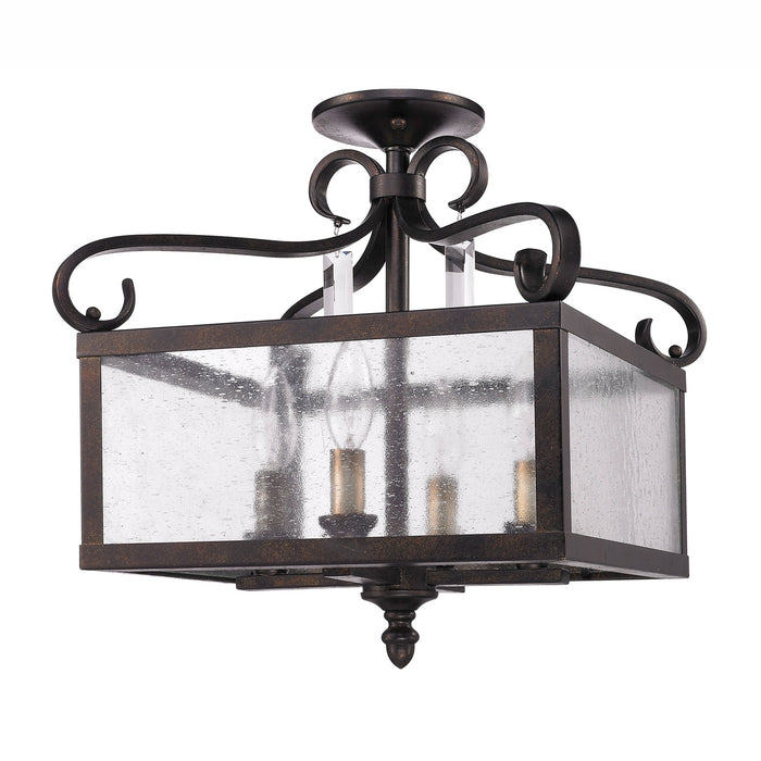 Golden 2049-SF FB Four Light Semi-Flush Mount, Fired Bronze