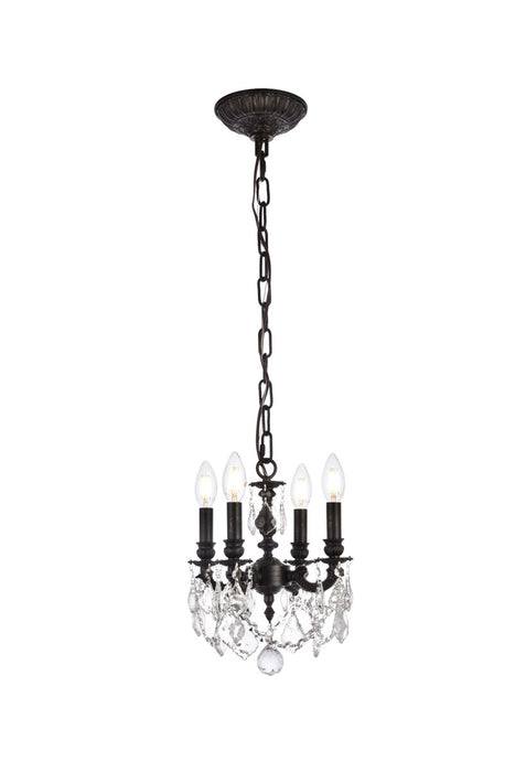 Elegant Lighting 9104D10DB/RC Four Light Pendant, Dark Bronze