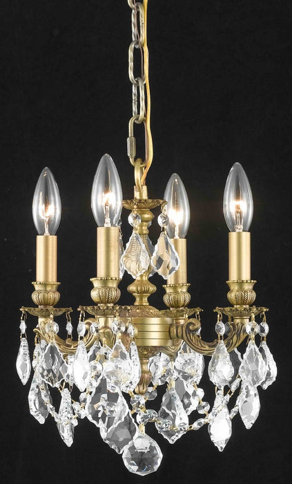 Elegant Lighting 9104D10FG/RC Four Light Pendant, French Gold