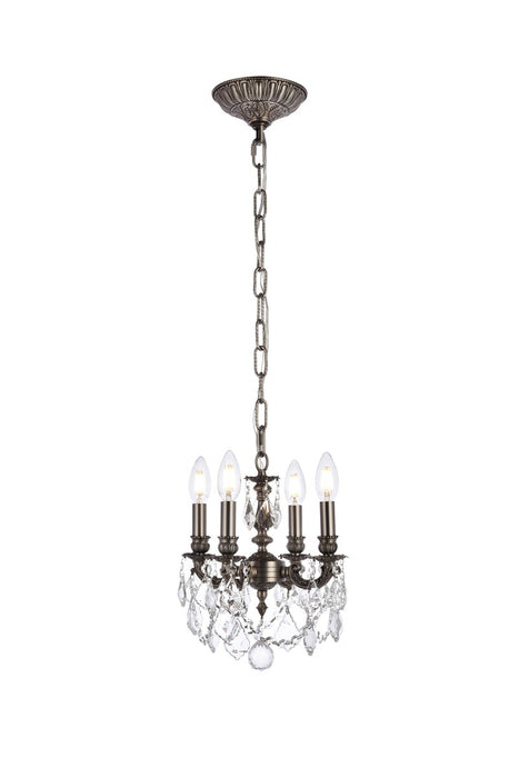 Elegant Lighting 9104D10PW/RC Four Light Pendant, Pewter