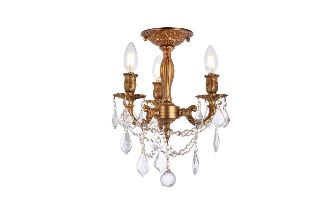 Elegant Lighting 9203F13FG/RC Three Light Flush Mount, French Gold
