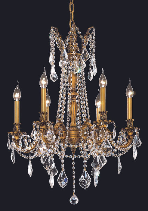 Elegant Lighting 9206D23FG/RC Six Light Chandelier, French Gold