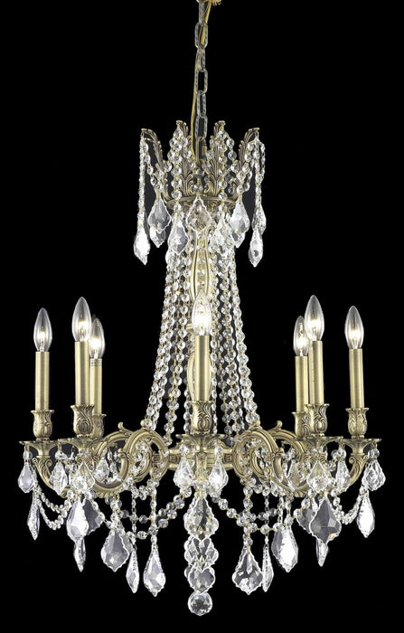 Elegant Lighting 9208D24FG/RC Eight Light Chandelier, French Gold
