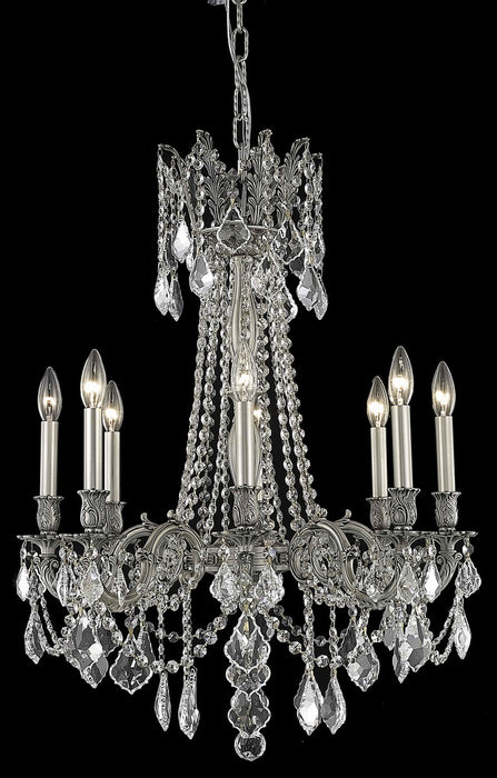 Elegant Lighting 9208D24PW/RC Eight Light Chandelier, Pewter