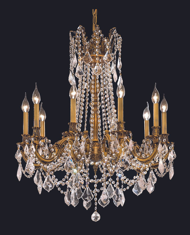 Elegant Lighting 9210D28FG/RC Ten Light Chandelier, French Gold