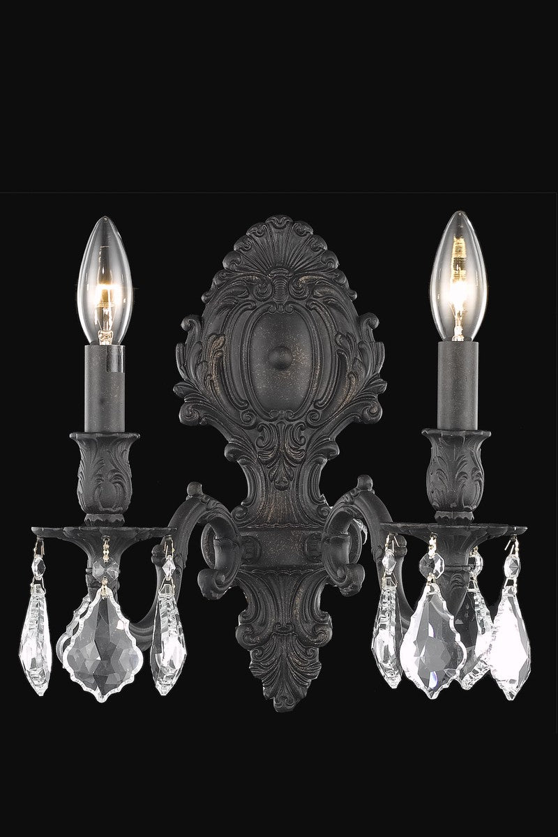 Elegant Lighting 9602W10DB/RC Two Light Wall Sconce, Dark Bronze