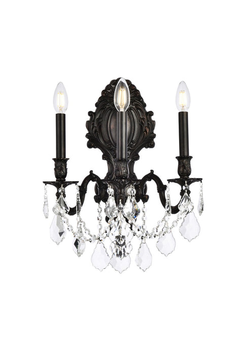 Elegant Lighting 9603W14DB/RC Three Light Wall Sconce, Dark Bronze