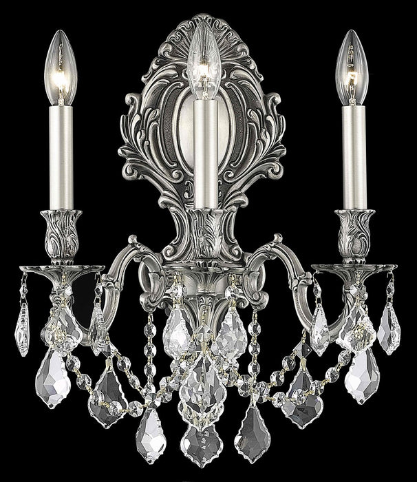 Elegant Lighting 9603W14PW/RC Three Light Wall Sconce, Pewter