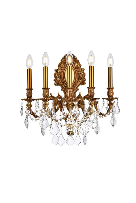 Elegant Lighting 9605W21FG/RC Five Light Wall Sconce, French Gold