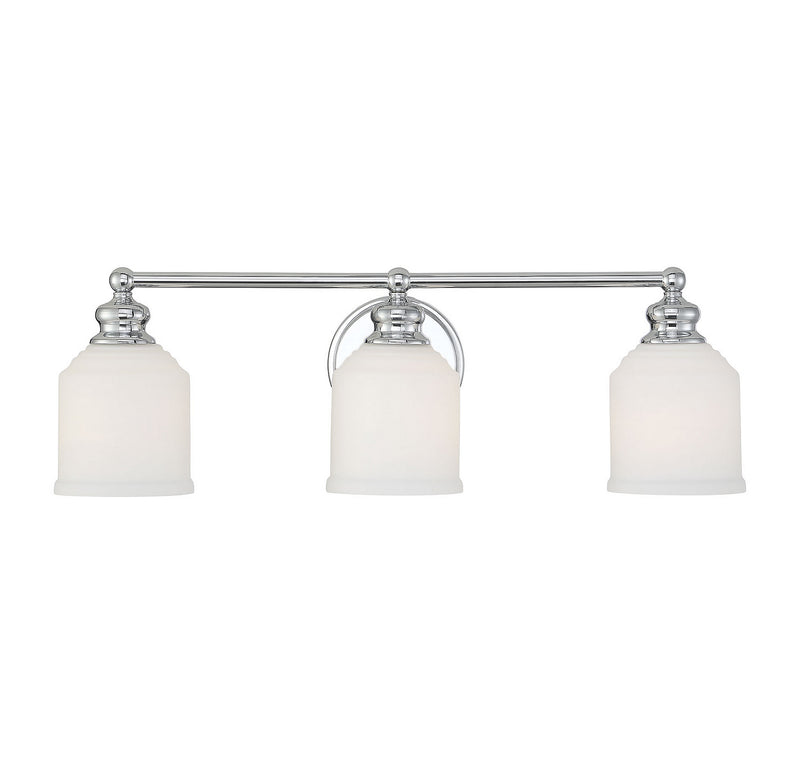 Savoy House 8-6836-3-11 Three Light Bath Bar, Polished Chrome