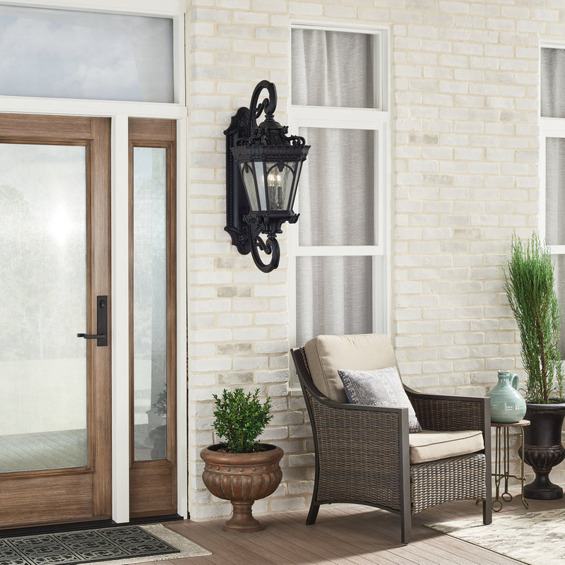 Kichler 9359BKT Four Light Outdoor Wall Mount, Textured Black