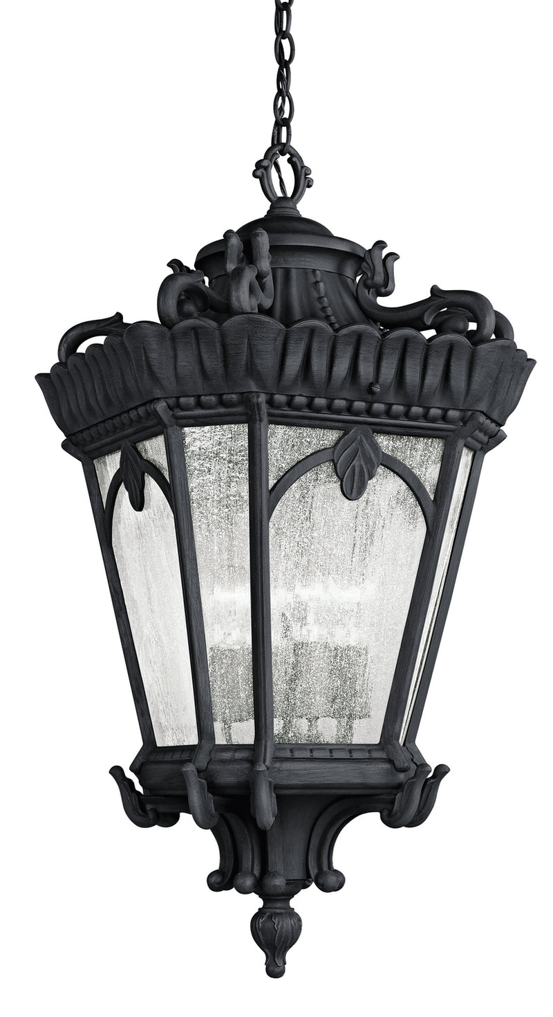 Kichler 9564BKT Four Light Outdoor Pendant, Textured Black