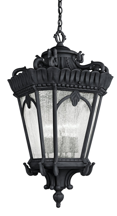 Kichler 9564BKT Four Light Outdoor Pendant, Textured Black