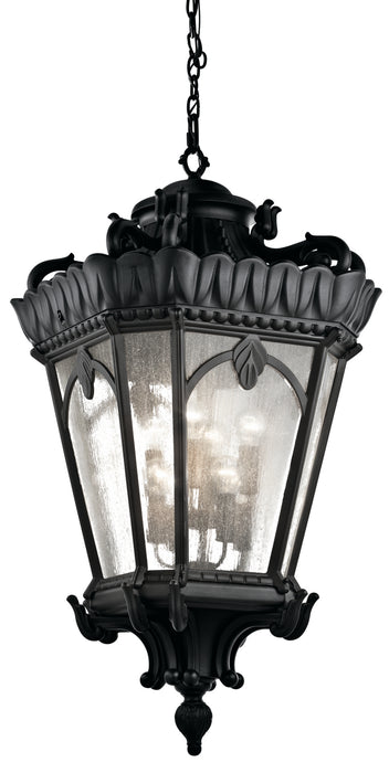 Kichler 9568BKT Eight Light Outdoor Pendant, Textured Black