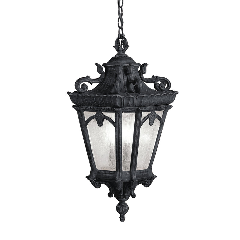 Kichler 9855BKT Three Light Outdoor Pendant, Textured Black