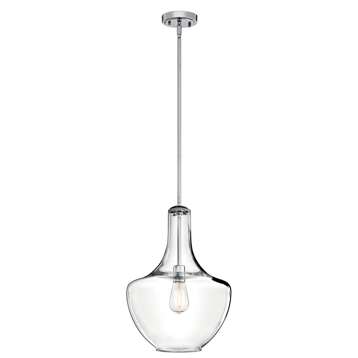 Kichler 42046CH One Light Pendant, Chrome