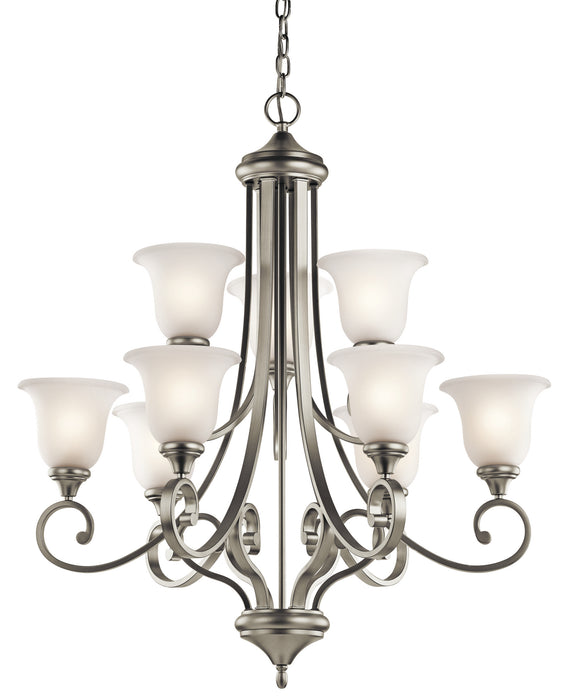 Kichler 43159NI Nine Light Chandelier, Brushed Nickel