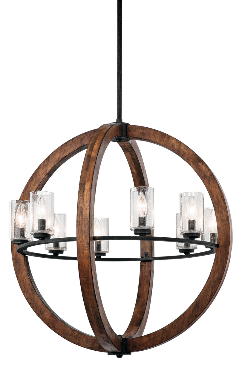 Kichler 43190AUB Eight Light Chandelier, Auburn Stained