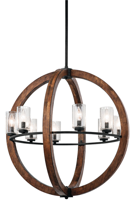 Kichler 43190AUB Eight Light Chandelier, Auburn Stained