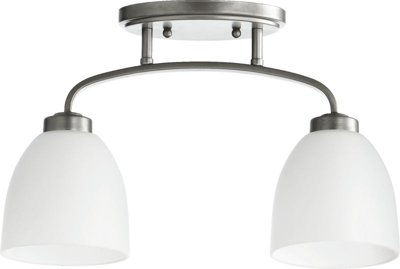 Quorum 3260-2-64 Two Light Ceiling Mount, Classic Nickel